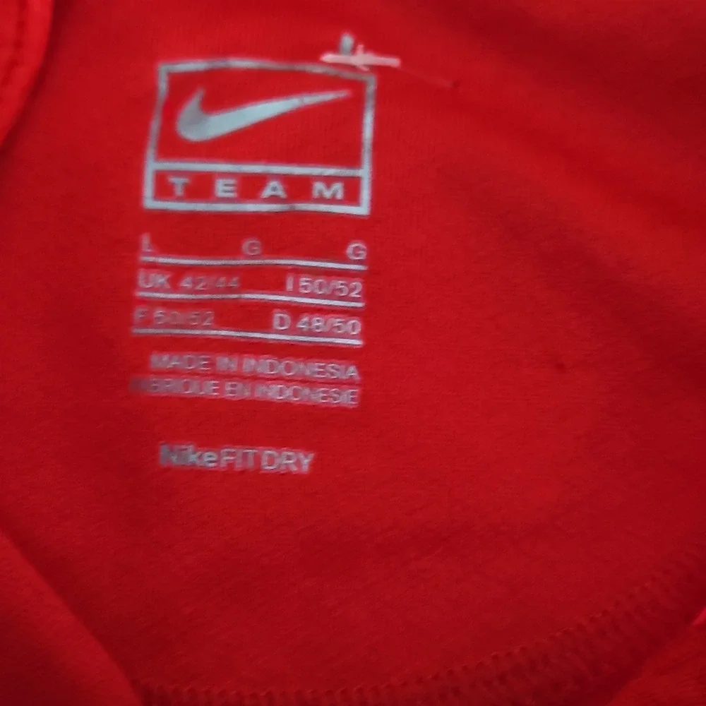 Nike MD Football Shirt Red White Men's Size L NikeFIT DRY Football Team Polo